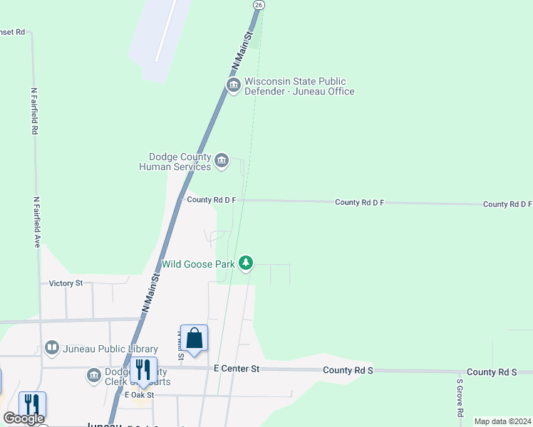 map of restaurants, bars, coffee shops, grocery stores, and more near 510 County Road D F in Juneau