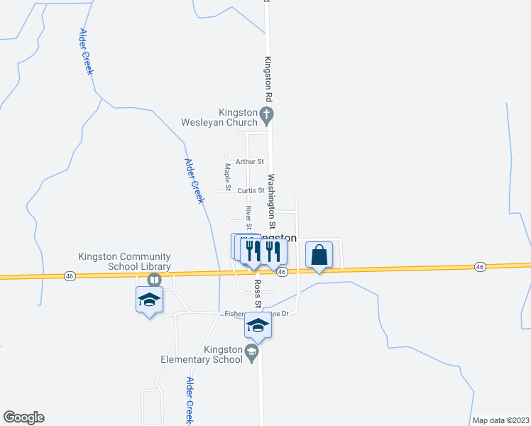 map of restaurants, bars, coffee shops, grocery stores, and more near in Kingston