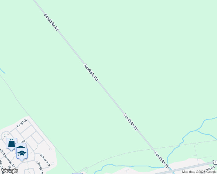 map of restaurants, bars, coffee shops, grocery stores, and more near 3229 Sandhills Road in Baden