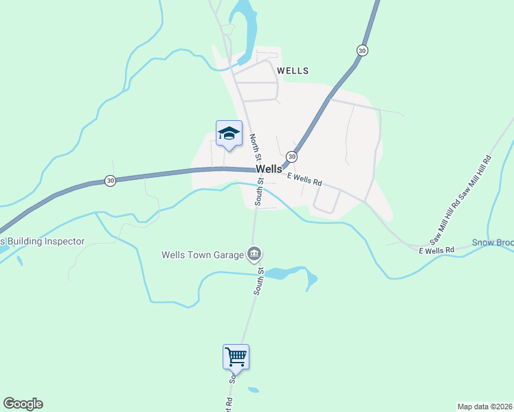 map of restaurants, bars, coffee shops, grocery stores, and more near 11 South Street in Wells