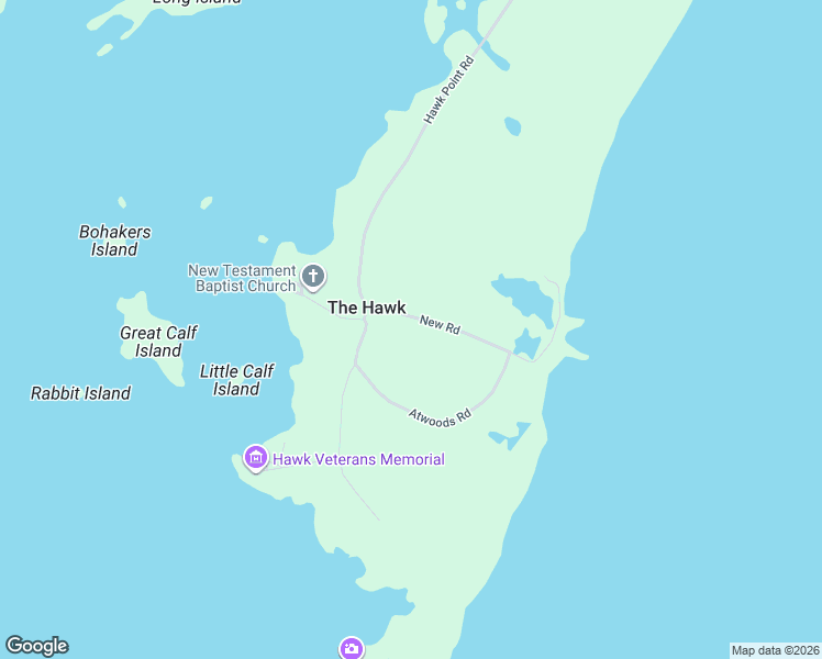 map of restaurants, bars, coffee shops, grocery stores, and more near 38 New Road in Clark's Harbour
