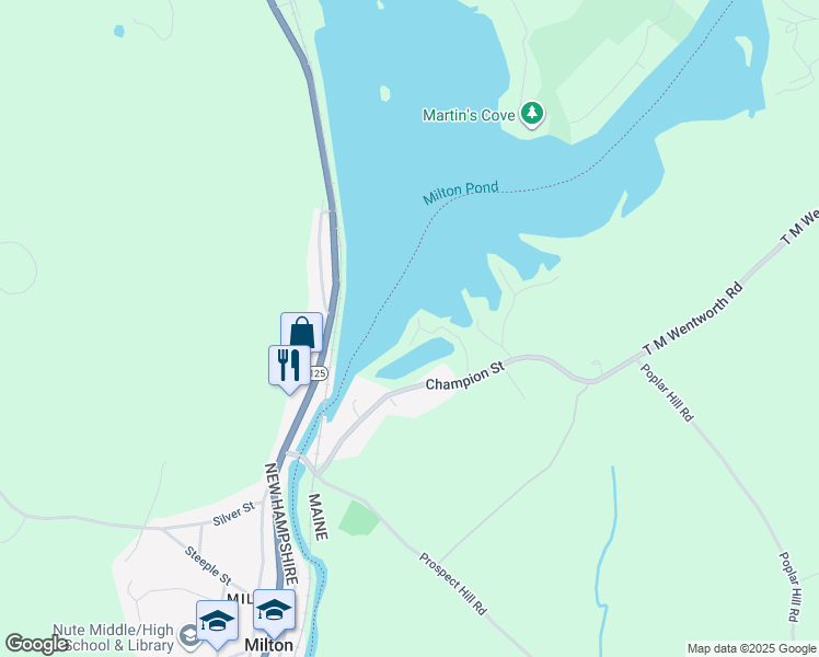 map of restaurants, bars, coffee shops, grocery stores, and more near 24 Pleasant Point Road in Lebanon
