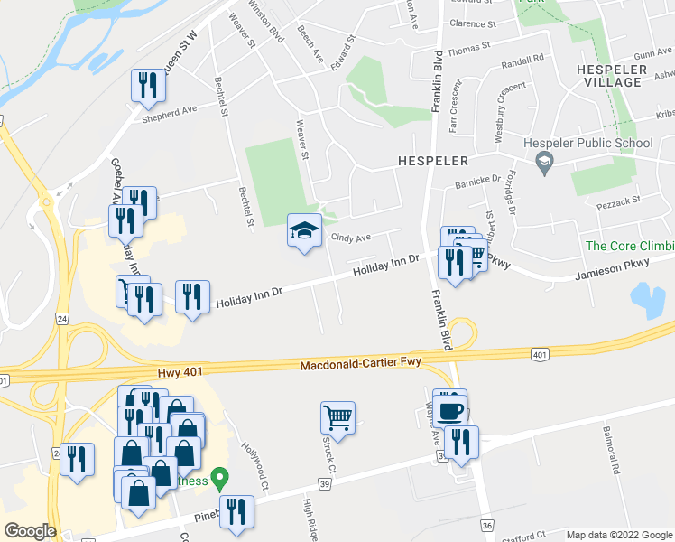 map of restaurants, bars, coffee shops, grocery stores, and more near 3 Cindy Avenue in Cambridge