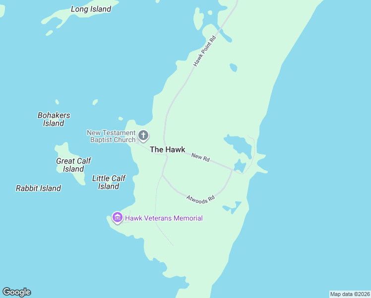 map of restaurants, bars, coffee shops, grocery stores, and more near 38 New Road in Clark's Harbour