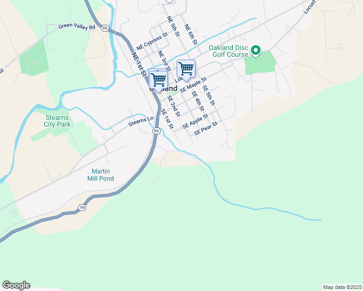 map of restaurants, bars, coffee shops, grocery stores, and more near 614 Southeast 1st Street in Oakland
