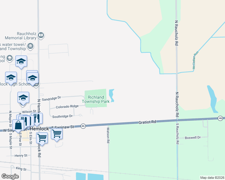 map of restaurants, bars, coffee shops, grocery stores, and more near 320 Parkside Lane in Richland Township