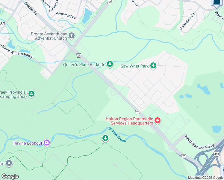 map of restaurants, bars, coffee shops, grocery stores, and more near 1374 Bronte Road in Oakville