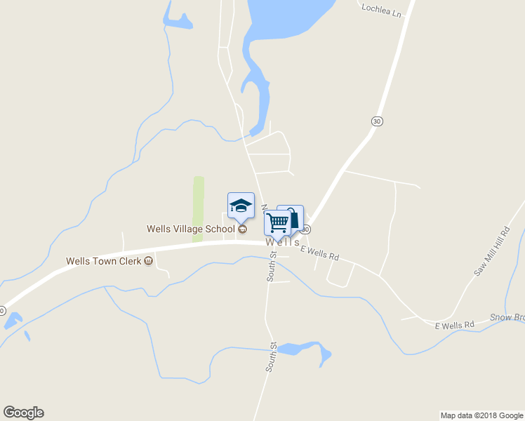 map of restaurants, bars, coffee shops, grocery stores, and more near 107 North Street in Wells