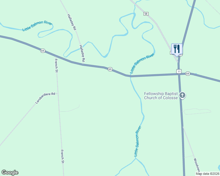 map of restaurants, bars, coffee shops, grocery stores, and more near 3437 New York 69 in Parish