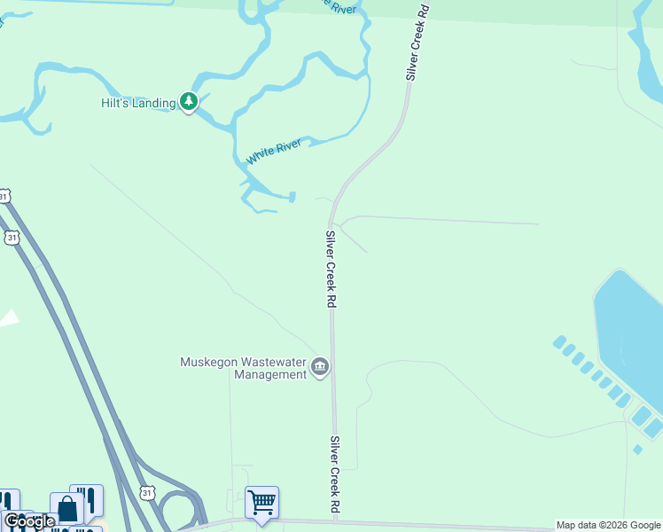 map of restaurants, bars, coffee shops, grocery stores, and more near 8905 Silver Creek Road in Whitehall