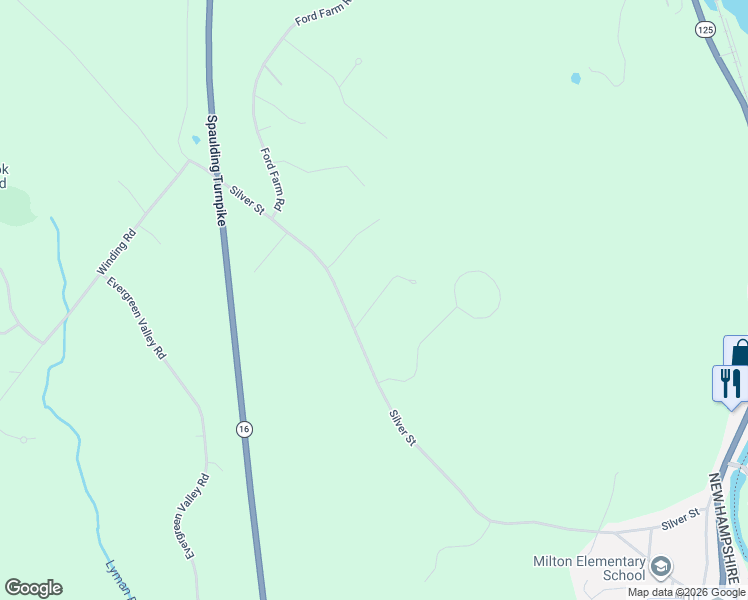 map of restaurants, bars, coffee shops, grocery stores, and more near 215 Silver Street in Milton