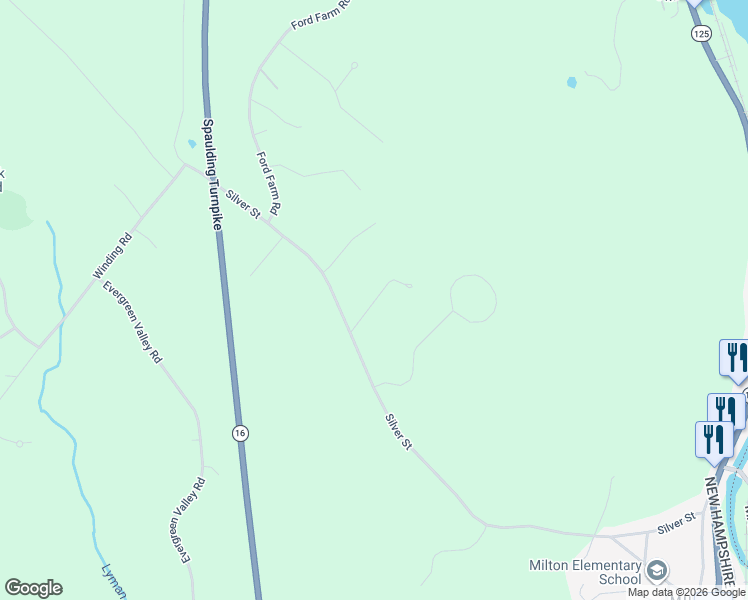 map of restaurants, bars, coffee shops, grocery stores, and more near 215 Silver Street in Milton