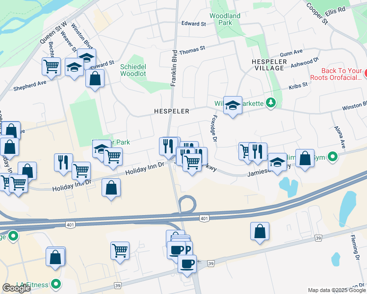 map of restaurants, bars, coffee shops, grocery stores, and more near 138 Barnicke Drive in Cambridge