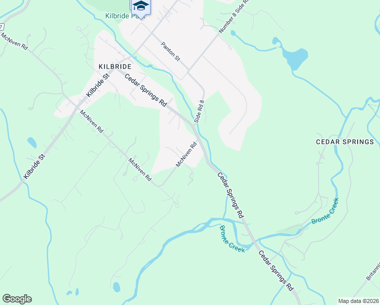 map of restaurants, bars, coffee shops, grocery stores, and more near 6306 McNiven Road in Burlington
