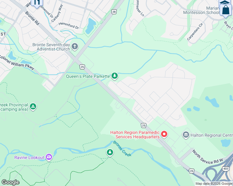 map of restaurants, bars, coffee shops, grocery stores, and more near 1488 Yellow Rose Circle in Oakville