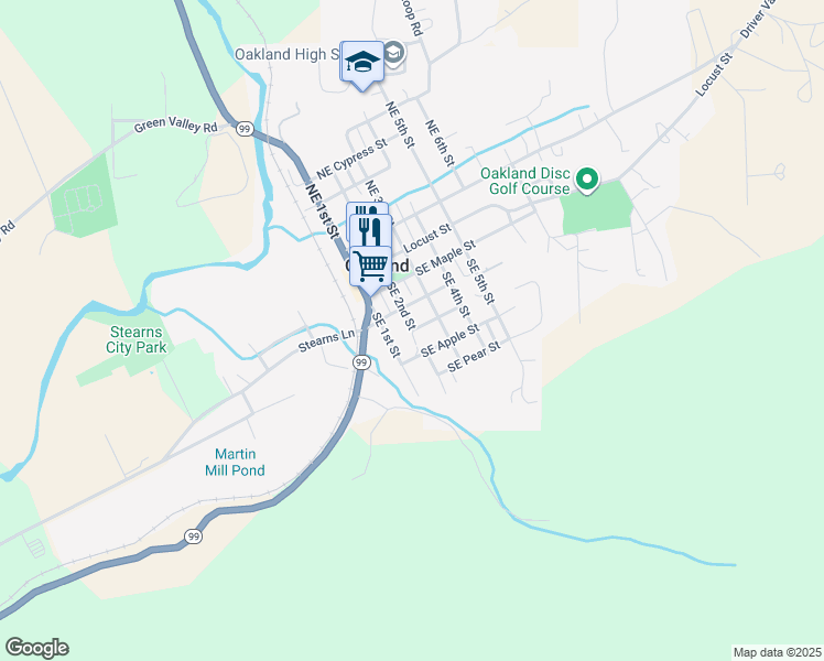 map of restaurants, bars, coffee shops, grocery stores, and more near 338 Southeast 2nd Street in Oakland