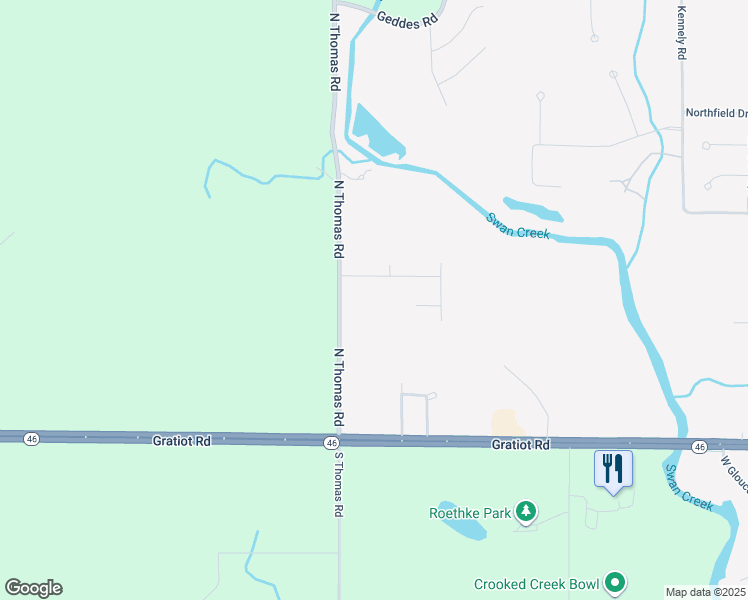 map of restaurants, bars, coffee shops, grocery stores, and more near 9922 East Mustang Trial in Saginaw