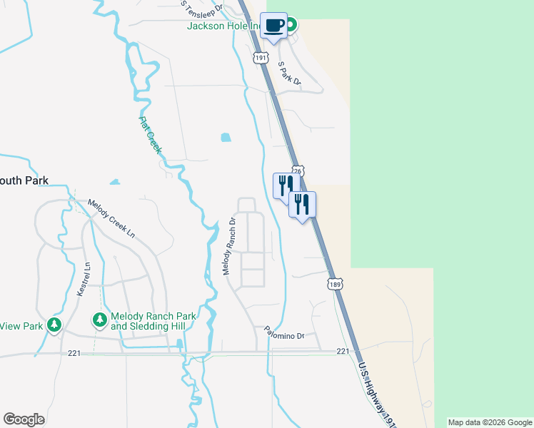 map of restaurants, bars, coffee shops, grocery stores, and more near 4247 Melody Ranch Dr in Jackson