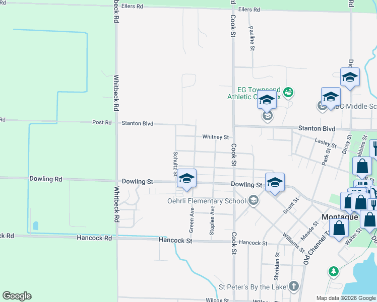 map of restaurants, bars, coffee shops, grocery stores, and more near 5155 Hunt Street in Montague