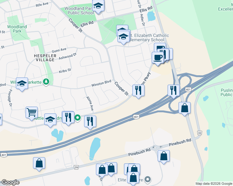 map of restaurants, bars, coffee shops, grocery stores, and more near 93 Carmine Crescent in Cambridge