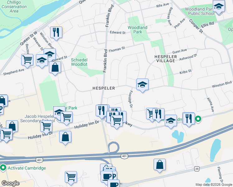 map of restaurants, bars, coffee shops, grocery stores, and more near 35 Barnicke Drive in Cambridge