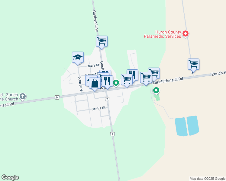 map of restaurants, bars, coffee shops, grocery stores, and more near 37 Main Street in Zurich