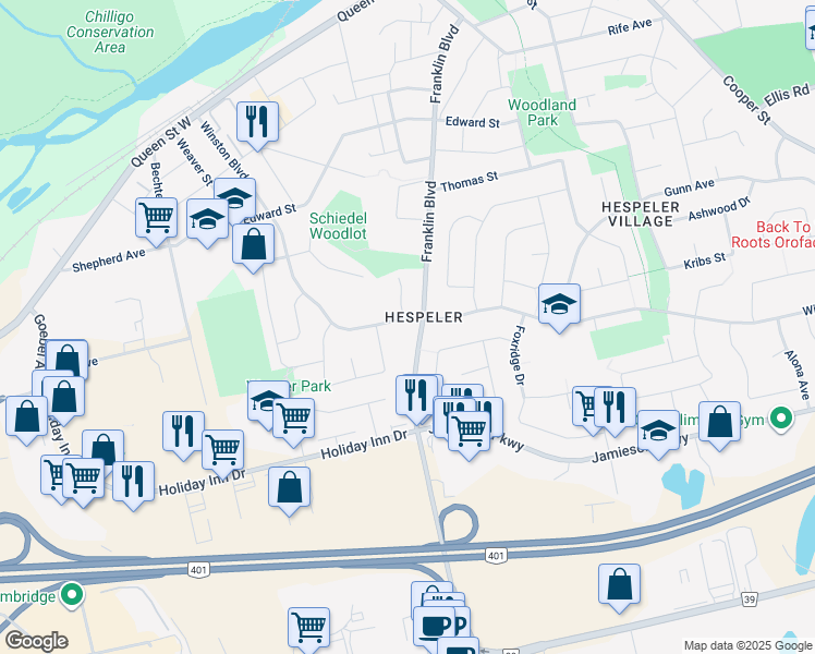 map of restaurants, bars, coffee shops, grocery stores, and more near 206 Winston Boulevard in Cambridge