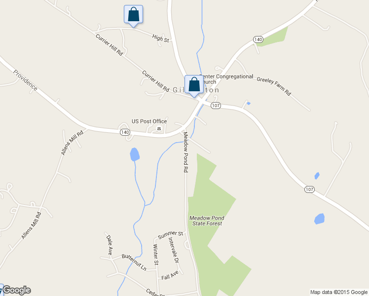 map of restaurants, bars, coffee shops, grocery stores, and more near 19 Meadow Pond Road in Gilmanton