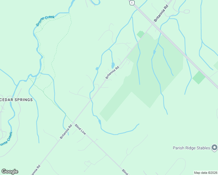 map of restaurants, bars, coffee shops, grocery stores, and more near 2510 Britannia Road in Burlington