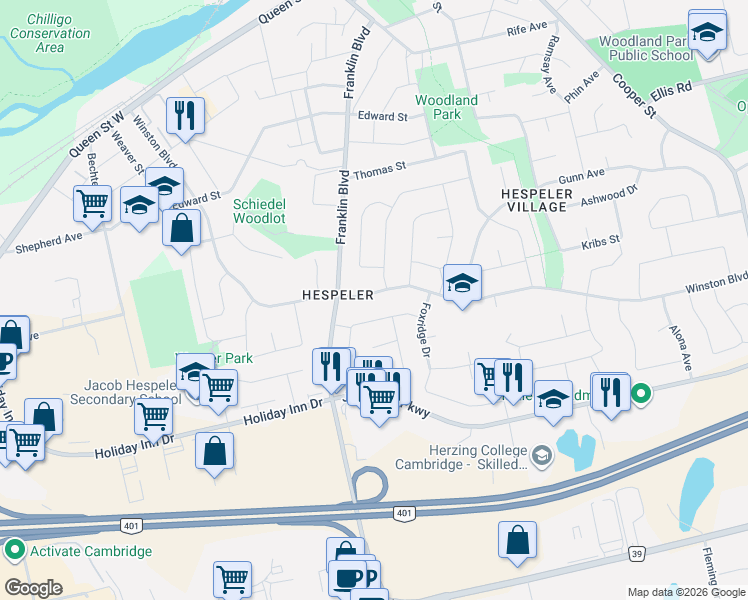 map of restaurants, bars, coffee shops, grocery stores, and more near in Cambridge