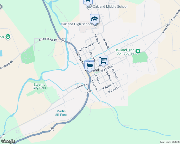 map of restaurants, bars, coffee shops, grocery stores, and more near 116 Locust Street in Oakland