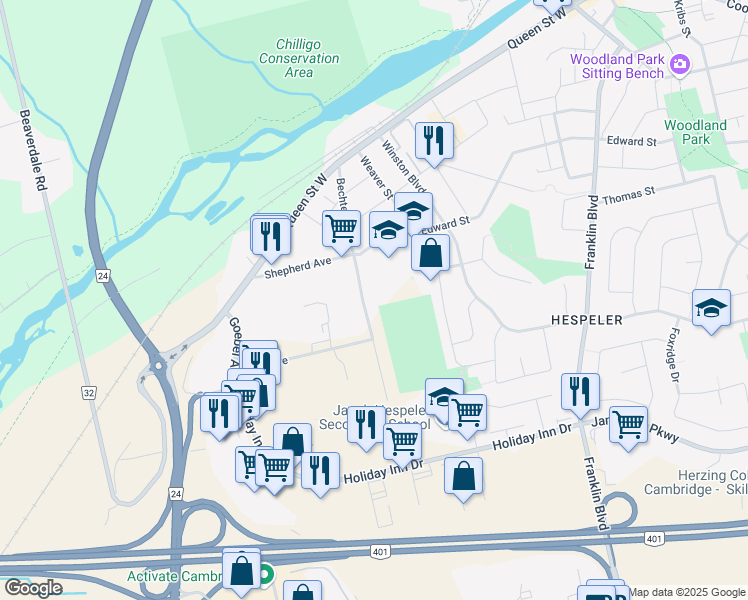 map of restaurants, bars, coffee shops, grocery stores, and more near 169 Bechtel Street in Cambridge