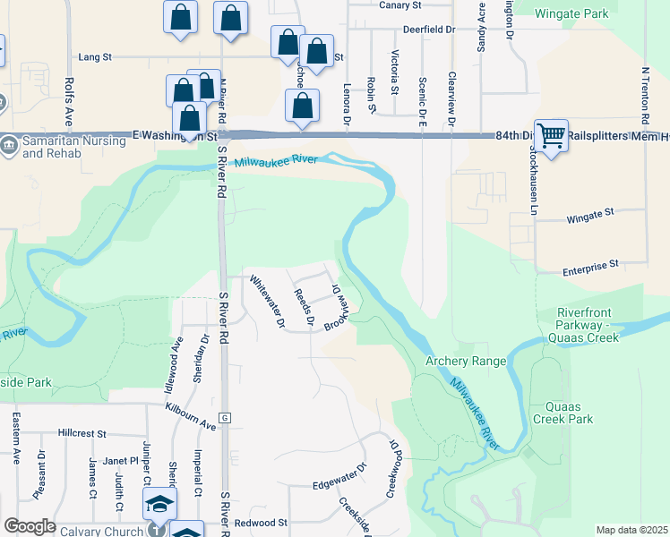 map of restaurants, bars, coffee shops, grocery stores, and more near 201 Brookview Drive in West Bend