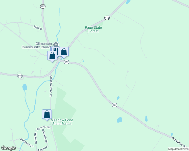 map of restaurants, bars, coffee shops, grocery stores, and more near 585 Province Road in Gilmanton