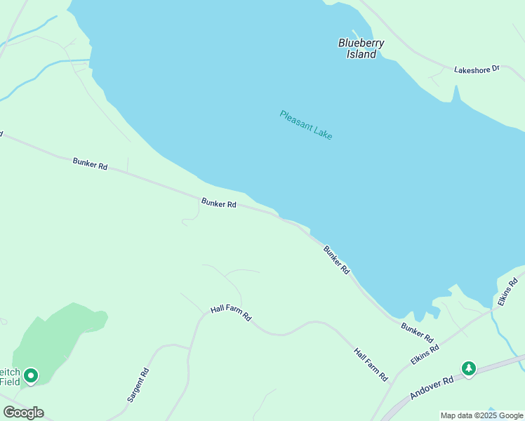 map of restaurants, bars, coffee shops, grocery stores, and more near 534 Bunker Road in New London