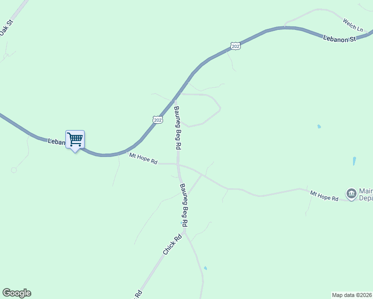 map of restaurants, bars, coffee shops, grocery stores, and more near 48 Bauneg Beg Road in Sanford