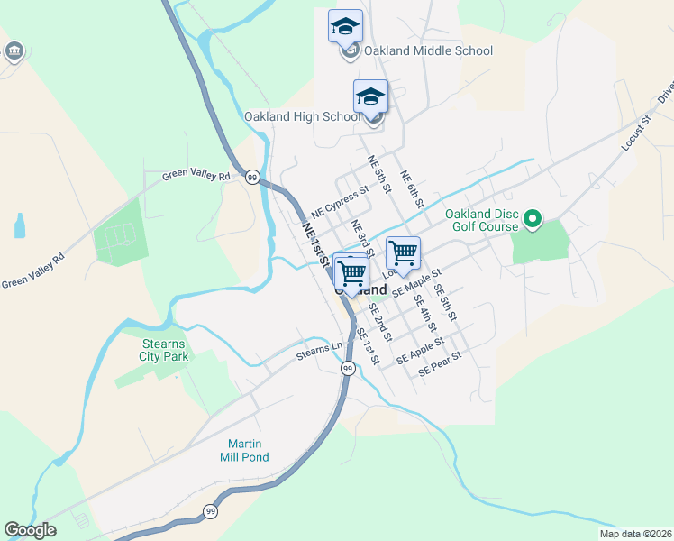 map of restaurants, bars, coffee shops, grocery stores, and more near 204 Northeast 1st Street in Oakland