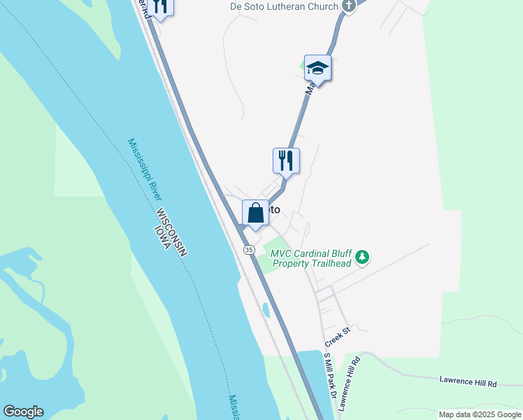 map of restaurants, bars, coffee shops, grocery stores, and more near State Route 82 East in De Soto