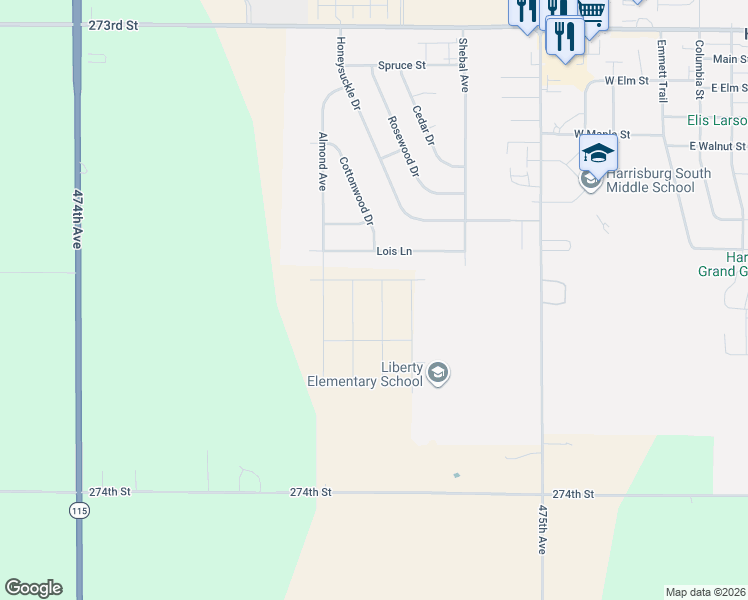map of restaurants, bars, coffee shops, grocery stores, and more near 805 Lois Lane in Harrisburg
