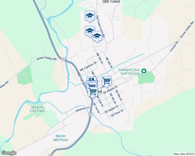 map of restaurants, bars, coffee shops, grocery stores, and more near 227 Northeast 3rd Street in Oakland