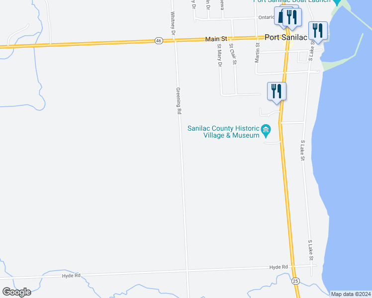 map of restaurants, bars, coffee shops, grocery stores, and more near in Port Sanilac