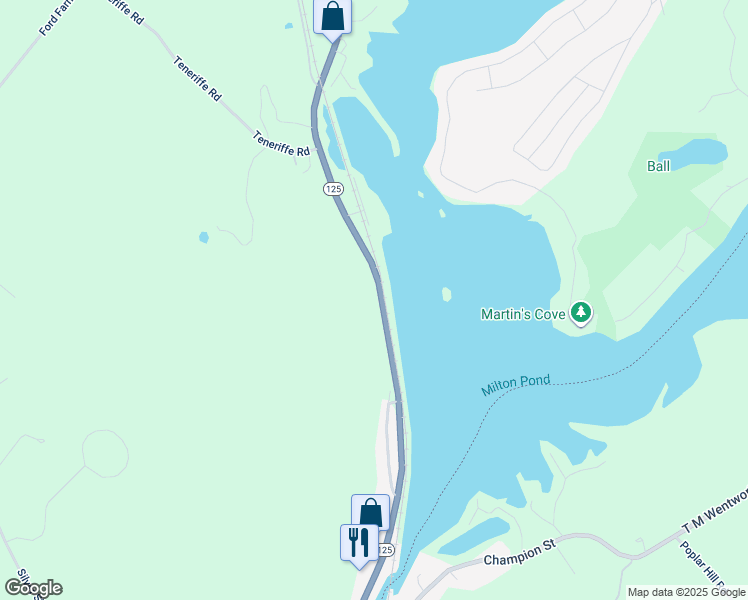 map of restaurants, bars, coffee shops, grocery stores, and more near 693 White Mountain Highway in Milton