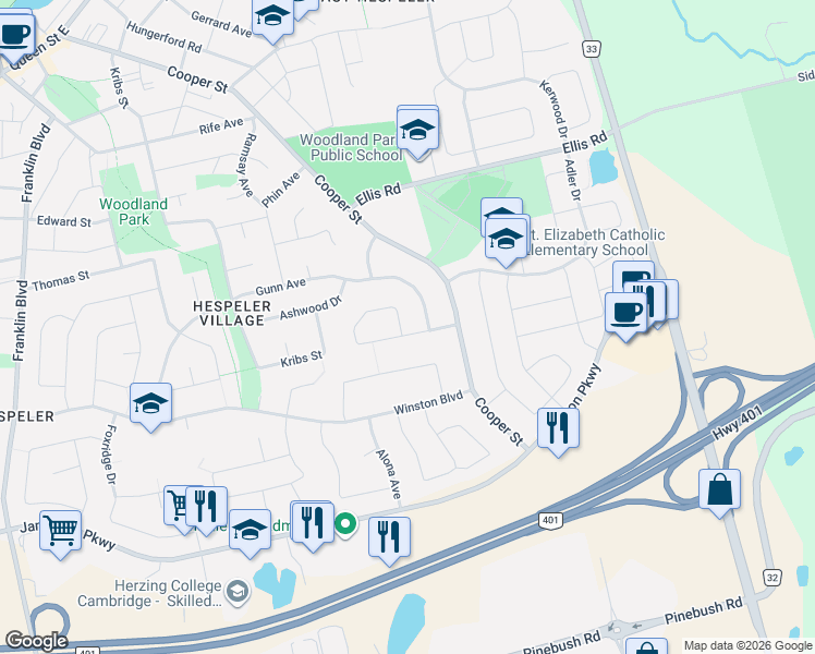 map of restaurants, bars, coffee shops, grocery stores, and more near 4 Brewster Place in Cambridge