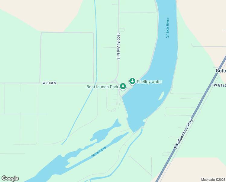 map of restaurants, bars, coffee shops, grocery stores, and more near 895-899 East 1600 North in Shelley
