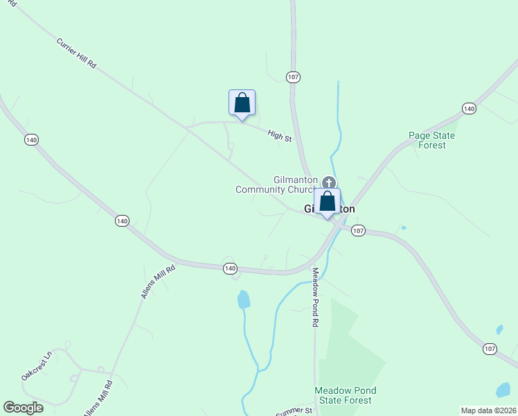 map of restaurants, bars, coffee shops, grocery stores, and more near 41 Currier Hill Road in Gilmanton