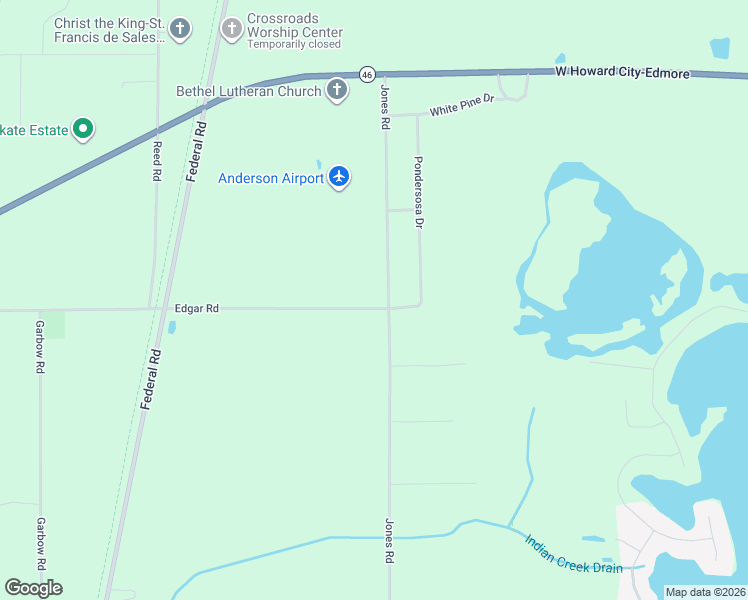 map of restaurants, bars, coffee shops, grocery stores, and more near 18520 Edgar Road in Howard City