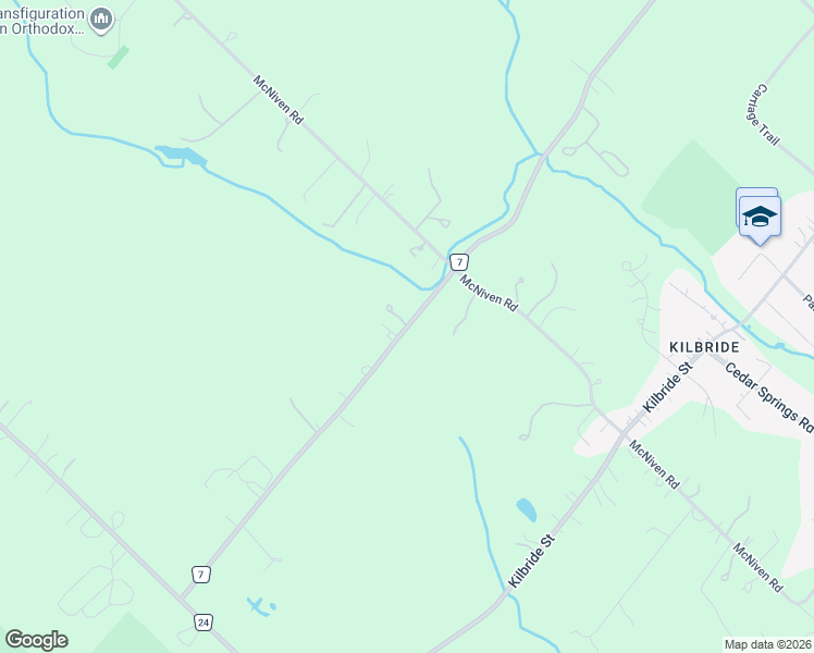 map of restaurants, bars, coffee shops, grocery stores, and more near 1245 Derry Road in Milton