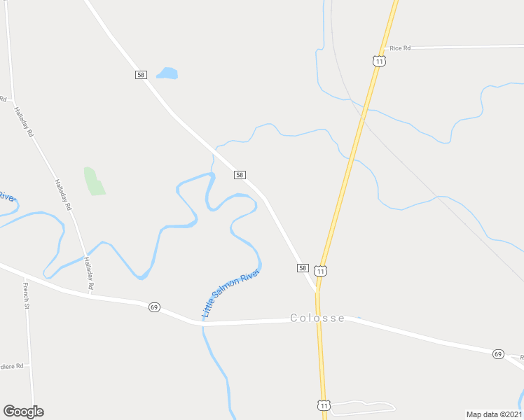 map of restaurants, bars, coffee shops, grocery stores, and more near 61 County Route 58 in Parish