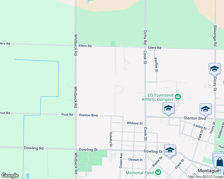 map of restaurants, bars, coffee shops, grocery stores, and more near 9137 Pinebrook Drive in Montague
