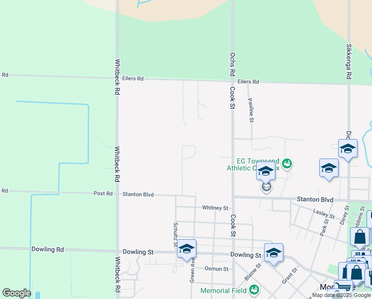 map of restaurants, bars, coffee shops, grocery stores, and more near 9114 Pinebrook Drive in Montague